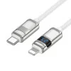 Cablu Hoco U137 Line PD charging data cable with display iP [White]